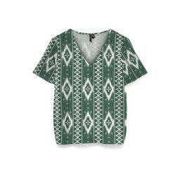 VERO MODA Bluză 'VMMYMILO' verde închis / alb