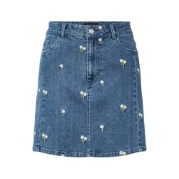PIECES Fustă 'PCFlora' albastru denim / verde / alb