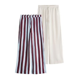 Next Pantaloni ecru / albastru pastel / ciclam