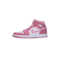 Jordan Sneaker înalt 'Air Jordan 1' roz / alb