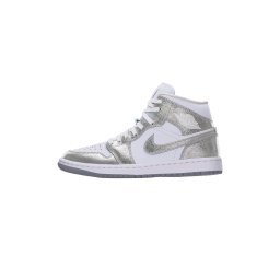 Jordan Sneaker înalt 'Air Jordan 1' argintiu / alb