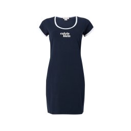 Calvin Klein Jeans Rochie 'Stretch Logo' bleumarin / alb