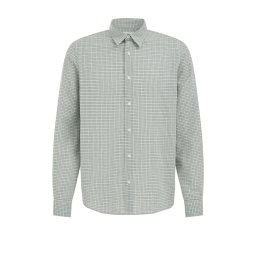 WE Fashion Cămașă ecru / verde deschis