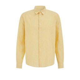 WE Fashion Cămașă galben lămâie / alb