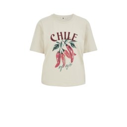 WE Fashion Tricou crem / verde pin / roșu vin / roșu deschis