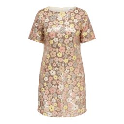 ONLY Carmakoma Rochie 'CARMabelle' maro deschis / galben pastel / galben deschis / roz pal
