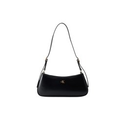 Calvin Klein Geantă de umăr 'Monogram Logo Plaque Shoulder' negru