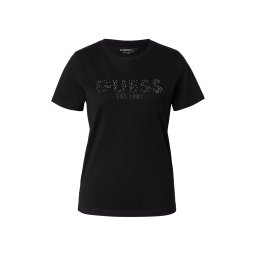 GUESS Tricou negru / argintiu