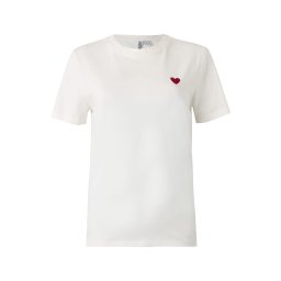 PIECES Tricou 'PCMila' roșu / alb natural