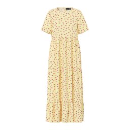 PIECES Rochie 'PCEvie' galben pastel / mov închis / roz deschis