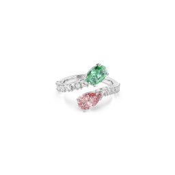 Swarovski Inele verde / roz / argintiu