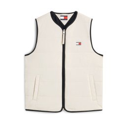 Tommy Jeans Vestă 'HERITAGE' bej / alb