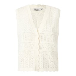 ONLY Vestă tricotată alb murdar