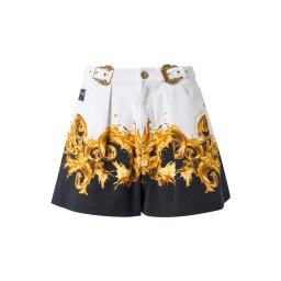 Versace Jeans Couture Pantaloni cutați maro / galben șofran / negru / alb