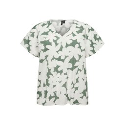 Vero Moda Curve Bluză 'VMCDICTHE' verde smarald / alb murdar