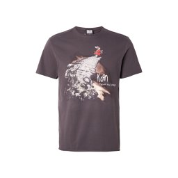 AMPLIFIED Tricou 'KORN - FOLLOW THE LEADER' maro / gri metalic / roșu / alb