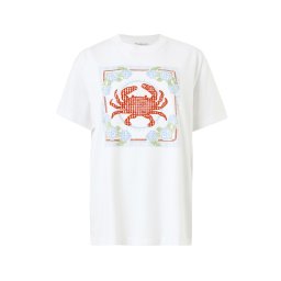 Abercrombie & Fitch Tricou 'CRAB' albastru pastel / verde mentă / roșu / alb