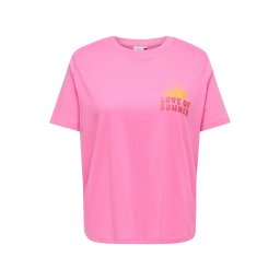 ONLY Carmakoma Tricou 'CARALBERTE' galben deschis / mov orhidee / portocaliu / roșu rodie