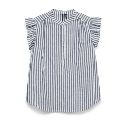 VERO MODA Bluză 'VMSELMA' bleumarin / alb