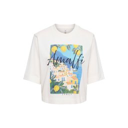 ONLY Tricou 'ONLVega' azur / verde închis / negru / alb murdar