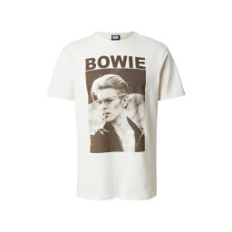 AMPLIFIED Tricou 'DAVID BOWIE - CIGARETTE' maro închis / alb murdar