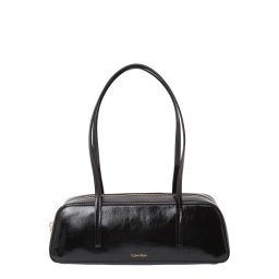 Calvin Klein Geantă de umăr 'Foil Logo Glossy Shoulder' negru