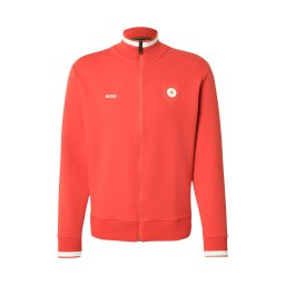 BOSS Hanorac roșu orange / alb