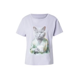 EINSTEIN & NEWTON Tricou 'Kimono Cat' galben / gri / verde pastel / mov liliachiu
