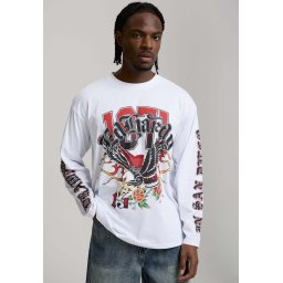 Ed Hardy Tricou '1971 Tattoo Eagle' sângeriu / negru / alb