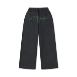 Ed Hardy Pantaloni '1971' gri metalic / verde
