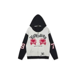 Ed Hardy Geacă tricotată '1971' fildeş / roși aprins / negru