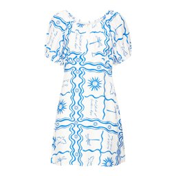 ICHI Rochie albastru / alb