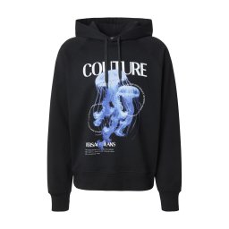 Versace Jeans Couture Bluză de molton 'JELLYFISH' albastru / albastru deschis / negru / alb