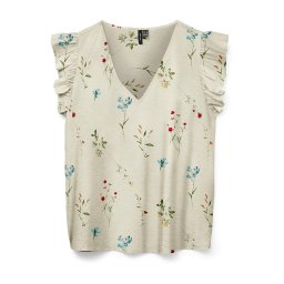 VERO MODA Bluză 'VMJOSIE' bej / albastru aqua / verde închis / roşu închis