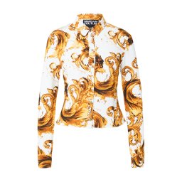 Versace Jeans Couture Bluză ciocolatiu / galben auriu / portocaliu mandarină / alb