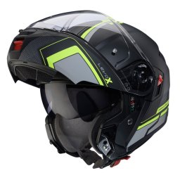Casca modulabila (flip-up) Caberg model Levo X Elite L6 negru/gri/galben fluor mat Pinlock ready - lentila Pinlock inclusa (fibra de sticla)