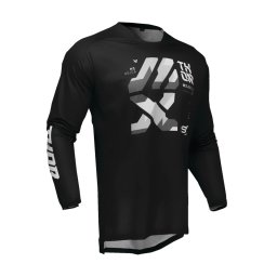 Tricou (bluza) cross-enduro Thor model Launchmode Forge culoare: negru/alb/gri