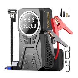 Compresor auto portabil tip robot pornire (Jump Starter) Power Bank 6000mAh Pompa Digitala 150 PSI si Lanterna