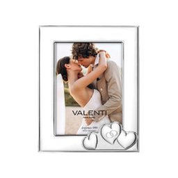 Rama Foto Argint "Inimi" 13×18 cm - cadou nunta verighete