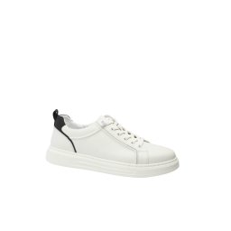 Pantofi sport Otter, albi din piele naturală cu accent negru OTR280002-42 EU