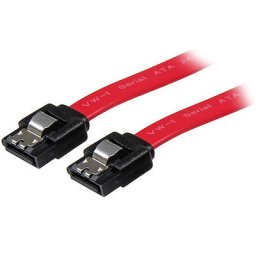 StarTech.com 12in Latching SATA Cable - SATA cable - Serial ATA 150/300/600 - SATA (R) to SATA (R) - 1 ft - latched - red - LSATA12 - SATA cable - 30 cm