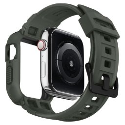 Husa Spigen Husa Rugged Armor Pro Apple Watch 7/6/5/4/SE 44mm/45mm Military Green (curea inclusa)