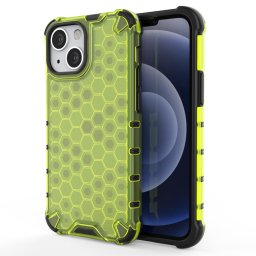 Husa Honeycomb Case armor cover with TPU Bumper for iPhone 13 mini green