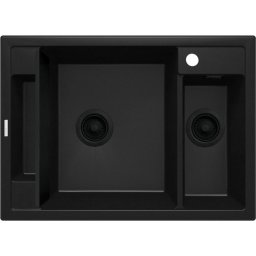 DEANTE BLACK NERO MATT MAGNETIC 1.5-BOWL GRANITE SINK