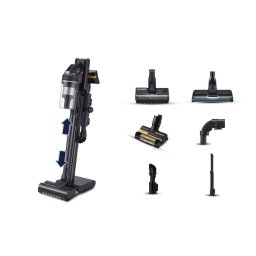 Aspirator vertical fără fir 580W, autonomie până la 120 min, tehnologie ciclonică, fără sac, recipient 0.8L, filtru HEPA, display LCD, negru