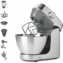 Robot de bucatarie Food processor Prospero + KHC29.R0SI 1000 W cantar integrat vas 4.3L blender sticla 1.2L masina de tocat procesor alimente 1.4L storcator presa citrice 3 accesorii patiserie 6 trepte viteza Inox