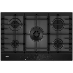 Plita HAHG7W5TEB Plită pe gaz , 5 zone, Negru, Material Plită: Inox/Otel, L x A x I (mm): 745X510X8
