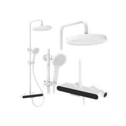 REA-P0353 - Set de duș FAREL cu baterie, alb mat