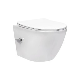REA-C9701 - Vas WC suspendat CARLO LUX, ceramică/albă, cu duș bideu și capac WC