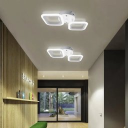Lustra LED ERIKA 11W cu 2 patrate, alb, lumina neutra pentru hol